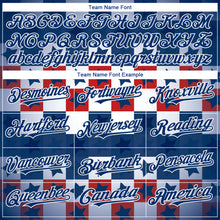 Load image into Gallery viewer, Custom Royal Red-White 3D American Flag Authentic Baseball Jersey
