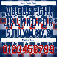 Load image into Gallery viewer, Custom Royal Red-White 3D American Flag Authentic Baseball Jersey

