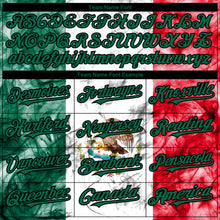 Load image into Gallery viewer, Custom White Red Kelly Green-Black 3D Mexican Flag Authentic Baseball Jersey
