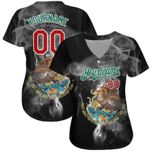 Load image into Gallery viewer, Custom Black Red Kelly Green 3D Mexico Authentic Baseball Jersey
