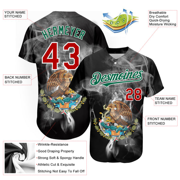 red and green baseball jersey
