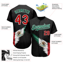 Load image into Gallery viewer, Custom Black Red-Kelly Green 3D The Abstract Wing With Mexican Flag Authentic Baseball Jersey
