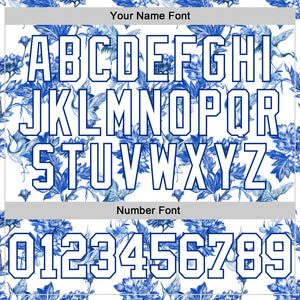 Custom Stitched White Royal 3D Pattern Design Heron And Flower Sports Pullover Sweatshirt Hoodie