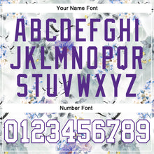 Load image into Gallery viewer, Custom Stitched White Purple 3D Pattern Design Crane And Flower Sports Pullover Sweatshirt Hoodie
