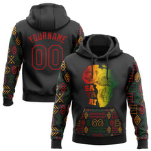Load image into Gallery viewer, Custom Stitched Black Red 3D Pattern Design Black History Month Africa Safari Sports Pullover Sweatshirt Hoodie
