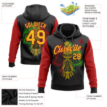Load image into Gallery viewer, Custom Stitched Black Yellow-Red 3D Pattern Design Black History Month Sports Pullover Sweatshirt Hoodie
