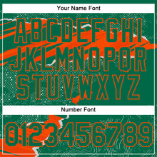 Load image into Gallery viewer, Custom Stitched Kelly Green Orange 3D Pattern Design Torn Paper Style Sports Pullover Sweatshirt Hoodie
