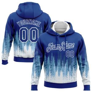 Custom Stitched Royal White Christmas Tree 3D Sports Pullover Sweatshirt Hoodie