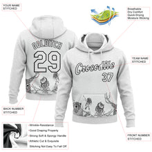 Load image into Gallery viewer, Custom Stitched White Black Merry Christmas Animals In Winter 3D Sports Pullover Sweatshirt Hoodie
