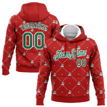 Load image into Gallery viewer, Custom Stitched Red Kelly Green-White Christmas Dog Wearing Santa Claus Costume 3D Sports Pullover Sweatshirt Hoodie
