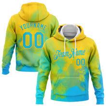 Load image into Gallery viewer, Custom Stitched Tie Dye Lakes Blue-Gold 3D Bright Flow Watercolor Sports Pullover Sweatshirt Hoodie

