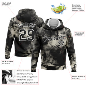 Custom Stitched Tie Dye Black-White 3D Abstract Style Sports Pullover Sweatshirt Hoodie
