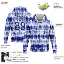 Load image into Gallery viewer, Custom Stitched Tie Dye Royal-White 3D Watercolor Sports Pullover Sweatshirt Hoodie
