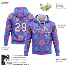 Load image into Gallery viewer, Custom Stitched Tie Dye White-Purple 3D Abstract Fractal Style Sports Pullover Sweatshirt Hoodie
