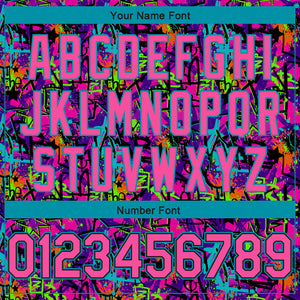 Custom Graffiti Pattern Pink Black-Lakes Blue 3D Grunge Art Authentic Basketball Jersey