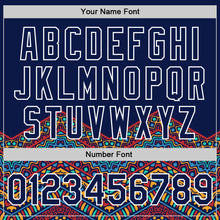 Load image into Gallery viewer, Custom Navy White 3D Pattern Design Vintage Floral African Ethnic Style Authentic Baseball Jersey

