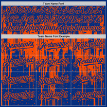 Load image into Gallery viewer, Custom Royal Orange 3D Pattern Design Dripping Splatter Art Authentic Baseball Jersey
