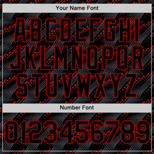 Load image into Gallery viewer, Custom Black Red 3D Pattern Design Slant Lines Authentic Baseball Jersey
