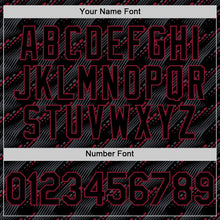 Load image into Gallery viewer, Custom Black Crimson 3D Pattern Design Slant Lines Authentic Baseball Jersey
