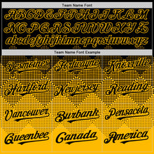 Load image into Gallery viewer, Custom Black Gold 3D Pattern Design Gradient Square Shapes Authentic Baseball Jersey
