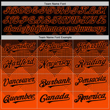 Load image into Gallery viewer, Custom Black Orange 3D Pattern Design Gradient Square Shapes Authentic Baseball Jersey
