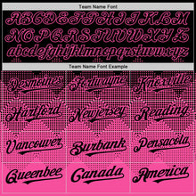 Load image into Gallery viewer, Custom Black Pink 3D Pattern Design Gradient Square Shapes Authentic Baseball Jersey
