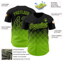 Load image into Gallery viewer, Custom Black Neon Green 3D Pattern Design Gradient Square Shapes Authentic Baseball Jersey
