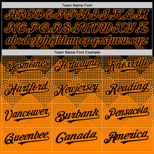 Load image into Gallery viewer, Custom Black Bay Orange 3D Pattern Design Gradient Square Shapes Authentic Baseball Jersey
