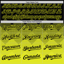 Load image into Gallery viewer, Custom Black Neon Yellow 3D Pattern Design Gradient Square Shapes Authentic Baseball Jersey
