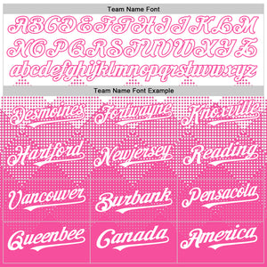 Custom White Pink 3D Pattern Design Gradient Square Shapes Authentic Baseball Jersey