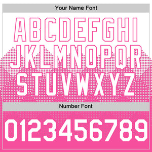 Custom White Pink 3D Pattern Design Gradient Square Shapes Authentic Baseball Jersey