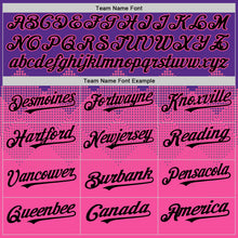 Load image into Gallery viewer, Custom Purple Black-Pink 3D Pattern Design Gradient Square Shapes Authentic Baseball Jersey
