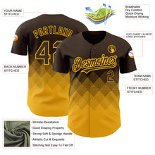 Load image into Gallery viewer, Custom Brown Gold 3D Pattern Design Gradient Square Shapes Authentic Baseball Jersey
