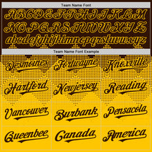 Load image into Gallery viewer, Custom Brown Gold 3D Pattern Design Gradient Square Shapes Authentic Baseball Jersey
