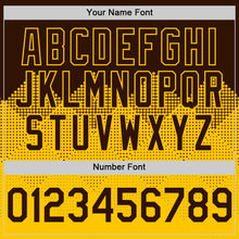 Load image into Gallery viewer, Custom Brown Gold 3D Pattern Design Gradient Square Shapes Authentic Baseball Jersey
