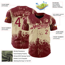 Load image into Gallery viewer, Custom Crimson City Cream 3D Pattern Design Abstract Splatter Grunge Art Authentic Baseball Jersey
