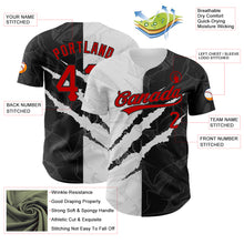 Load image into Gallery viewer, Custom Graffiti Pattern Red-Black 3D Scratch Authentic Baseball Jersey
