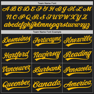 Custom Graffiti Pattern Gold-Black 3D Scratch Authentic Baseball Jersey