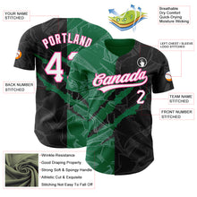 Load image into Gallery viewer, Custom Graffiti Pattern Black Kelly Green-Pink 3D Scratch Authentic Baseball Jersey
