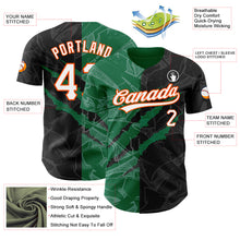 Load image into Gallery viewer, Custom Graffiti Pattern Black Kelly Green-Orange 3D Scratch Authentic Baseball Jersey

