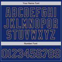 Load image into Gallery viewer, Custom Graffiti Pattern Royal-Old Gold 3D Scratch Authentic Baseball Jersey
