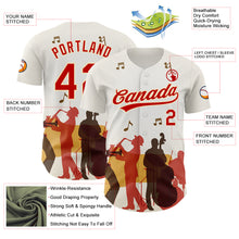 Load image into Gallery viewer, Custom White Red-Cream 3D Pattern Design International Jazz Day Authentic Baseball Jersey
