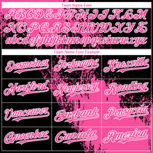 Load image into Gallery viewer, Custom Black Pink-White 3D Pattern Design Abstract Brush Stroke Authentic Baseball Jersey
