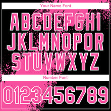Load image into Gallery viewer, Custom Black Pink-White 3D Pattern Design Abstract Brush Stroke Authentic Baseball Jersey
