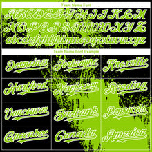 Load image into Gallery viewer, Custom Black Neon Green-White 3D Pattern Design Abstract Brush Stroke Authentic Baseball Jersey
