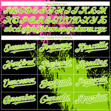 Load image into Gallery viewer, Custom Black Neon Green-Pink 3D Pattern Design Abstract Brush Stroke Authentic Baseball Jersey
