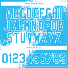 Load image into Gallery viewer, Custom Sky Blue White 3D Pattern Design Abstract Brush Stroke Authentic Baseball Jersey
