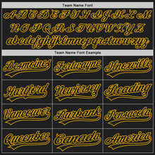 Load image into Gallery viewer, Custom Black Gold 3D Pattern Design Abstract Network Authentic Baseball Jersey
