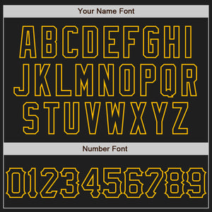 Custom Black Gold 3D Pattern Design Abstract Network Authentic Baseball Jersey