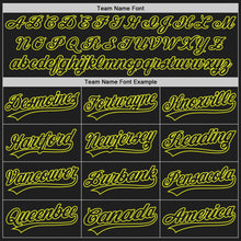 Load image into Gallery viewer, Custom Black Neon Yellow 3D Pattern Design Abstract Network Authentic Baseball Jersey
